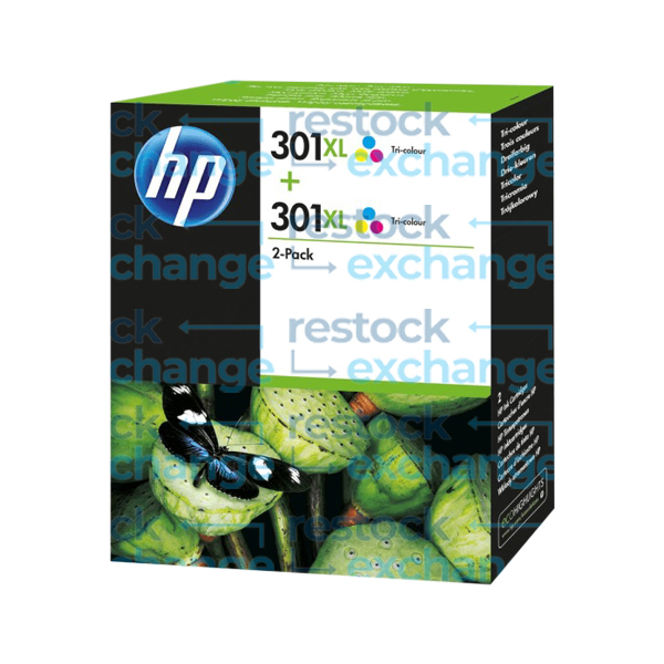 HP D8J46AE 301XL Tri-Colour H/C Ink Cartridge Twin Pack