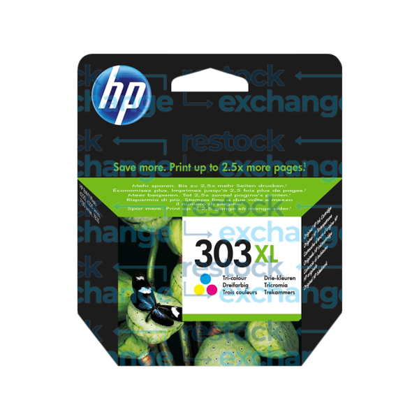 HP T6N03AE 303 Tri-Colour H/C Ink Cartridge