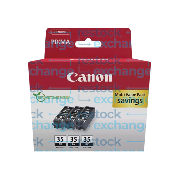 Canon PGI-35 Black Ink Cartridge Triple Pack - 1509B028