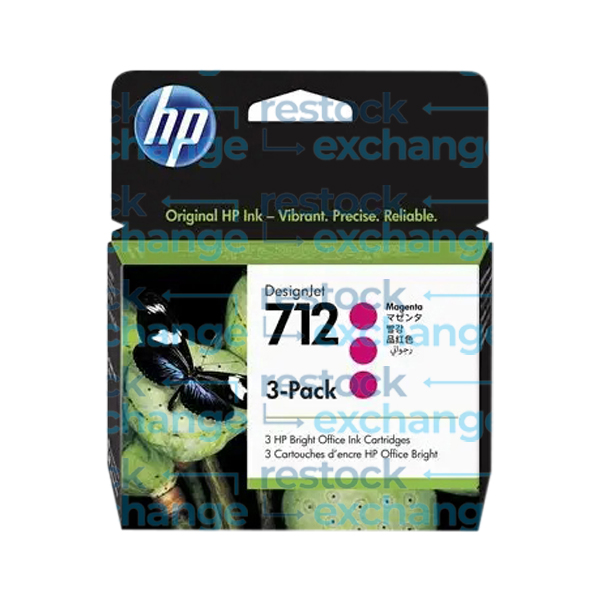 HP 3ED78A 712 Magenta Ink Cartridge 3-Pack