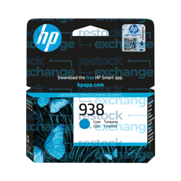HP 4S6X5PE 938 Cyan Ink Cartridge