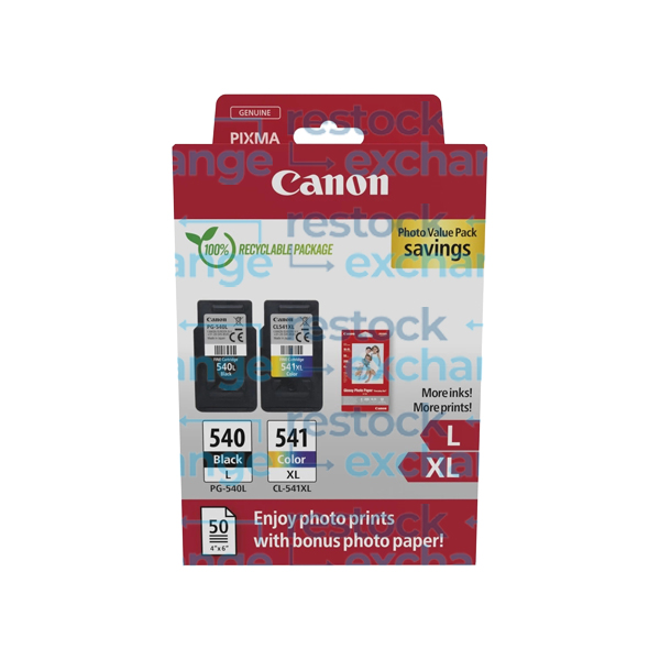Canon PG-540L/CL-541XL Ink Cartridge and Photo Paper Value Pack - 5224B012