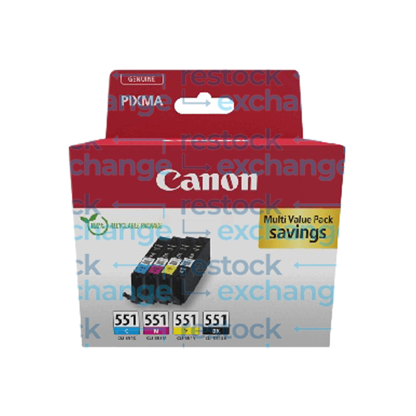 Canon CLI-551 Multipack - Full Set of 4 Ink Tanks - 6509B015