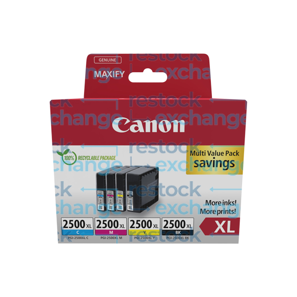 Canon PGI-2500XL H/C Multipack - Full Set of 4 Ink Cartridges - 9254B010