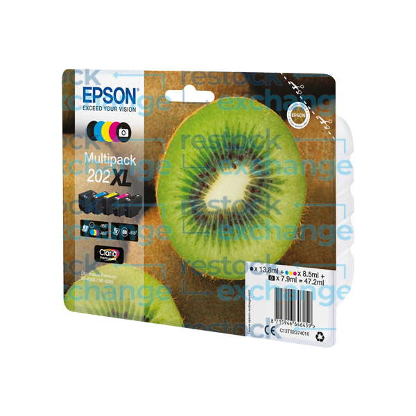 Epson 202XL C13T02G74010 CMYK Ink Cartridge Multipack