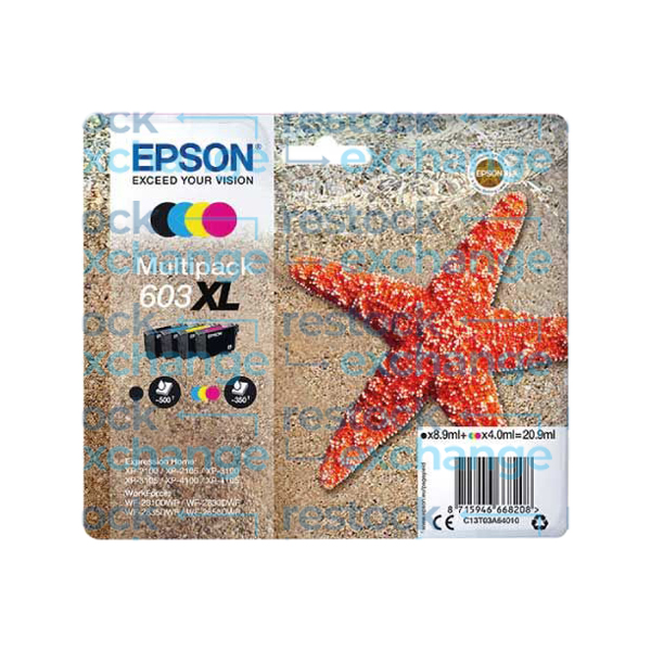 Epson 603XL C13T03A64510 CMYK Ink Cartridge Multipack