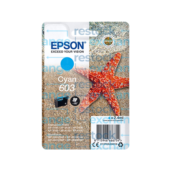 Epson 603 C13T03U24010 Cyan Ink Cartridge