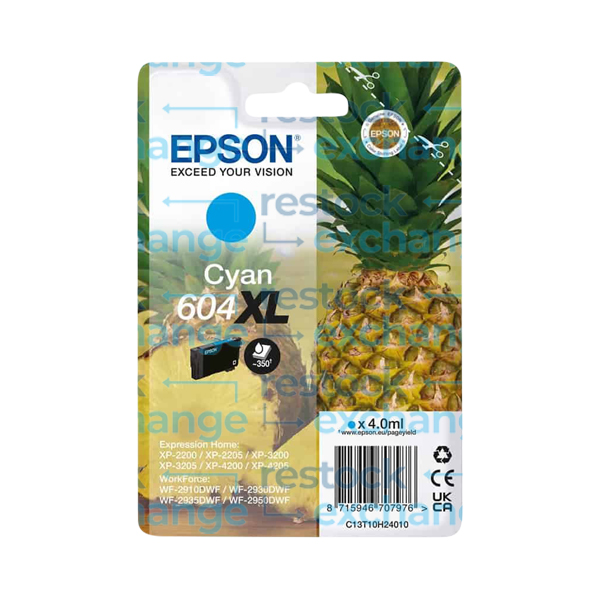 Epson 604XL C13T10H24010 Cyan H/C Ink Cartridge