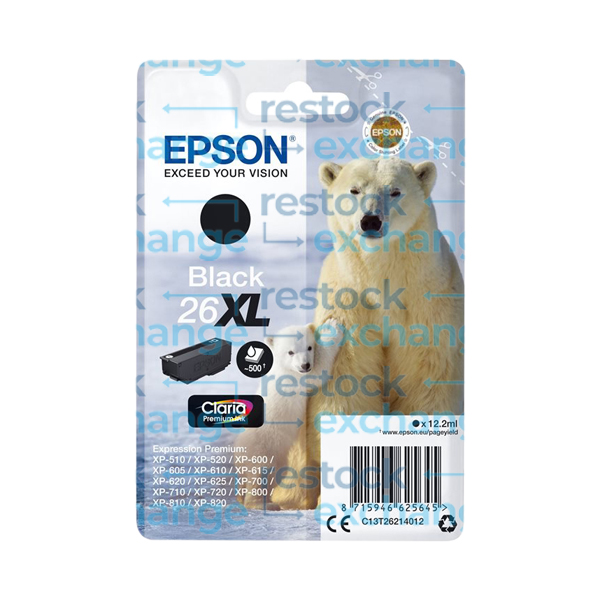 Epson 26XL C13T26214012 Black H/C Ink Cartridge