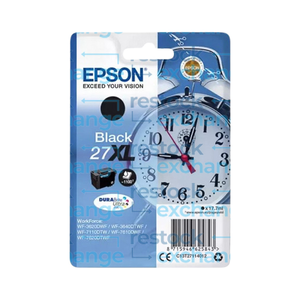 Epson 27XL C13T27114012 Black H/C Ink Cartridge