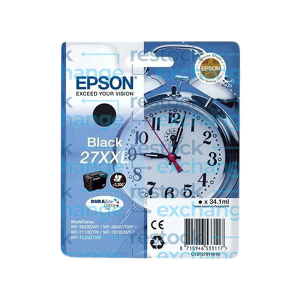 Epson 27XXL C13T27914012 Black H/C Ink Cartridge