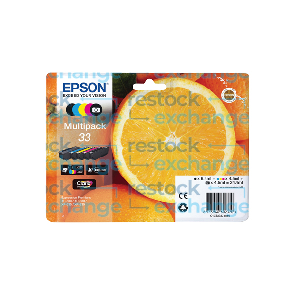 Epson 33 C13T33374011 Five-Colour Ink Cartridge Multipack