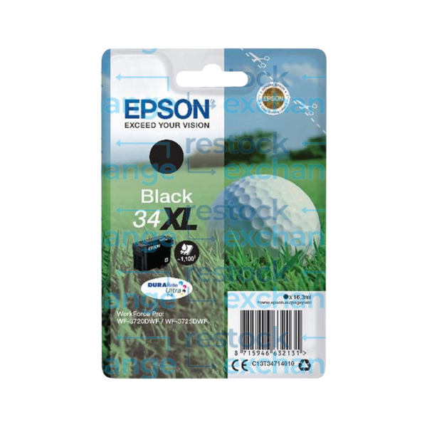 Epson 34XL C13T34714010 Black H/C Ink Cartridge