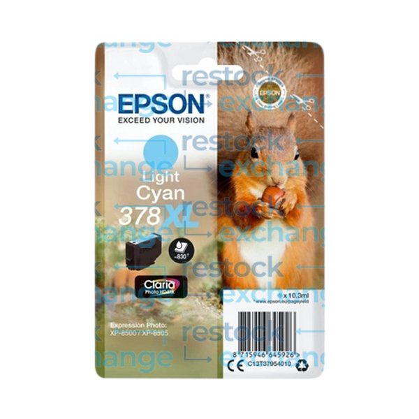 Epson 378XL C13T37954010 Light Cyan H/C Ink Cartridge