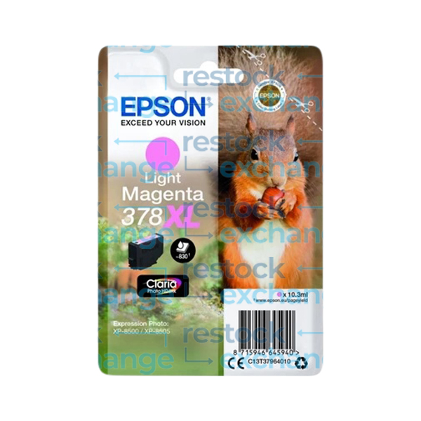 Epson 378XL C13T37964010 Light Magenta H/C Ink Cartridge