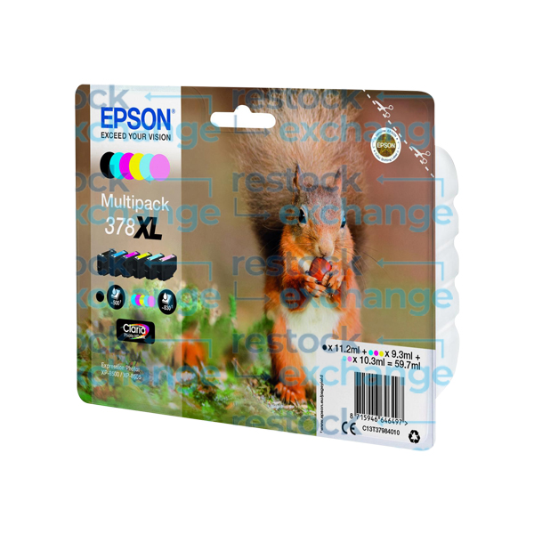 Epson 378XL C13T37984010 Six-Colour H/C Ink Cartridge Multipack