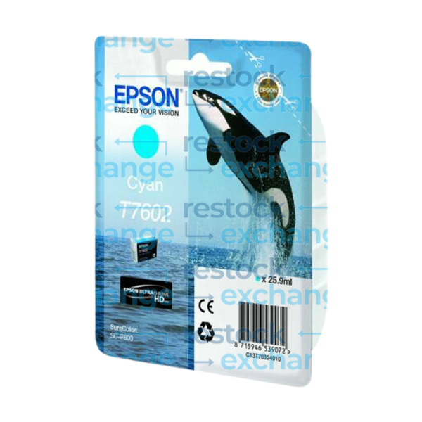 Epson T7602 C13T76024010 Cyan Ink Cartridge