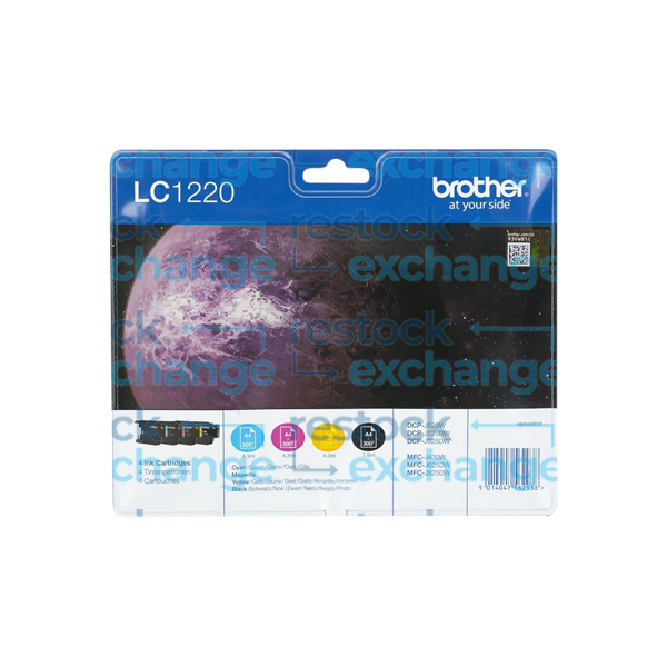 Brother LC1220 Multipack - Full Set of 4 Ink Cartridges - LC1220VALBP