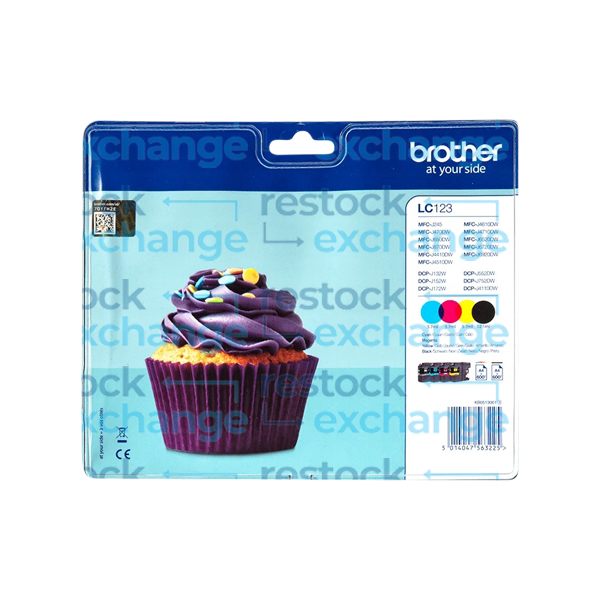 Brother LC123 Multipack - Full Set of 4 Ink Cartridges - LC123VALBP
