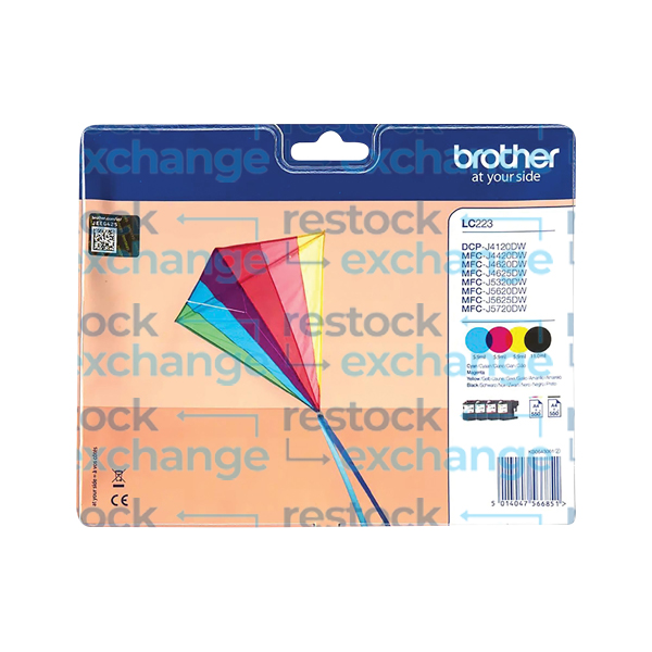 Brother LC223 Multipack - Full Set of 4 Ink Cartridges - LC223VALBP